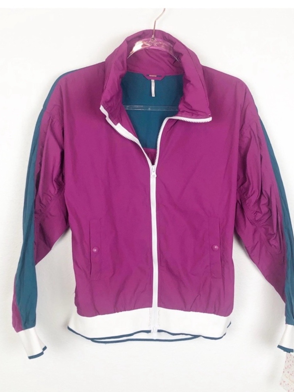 Free People Colorblock Highline Bomber Jacket L - Picture 2 of 8